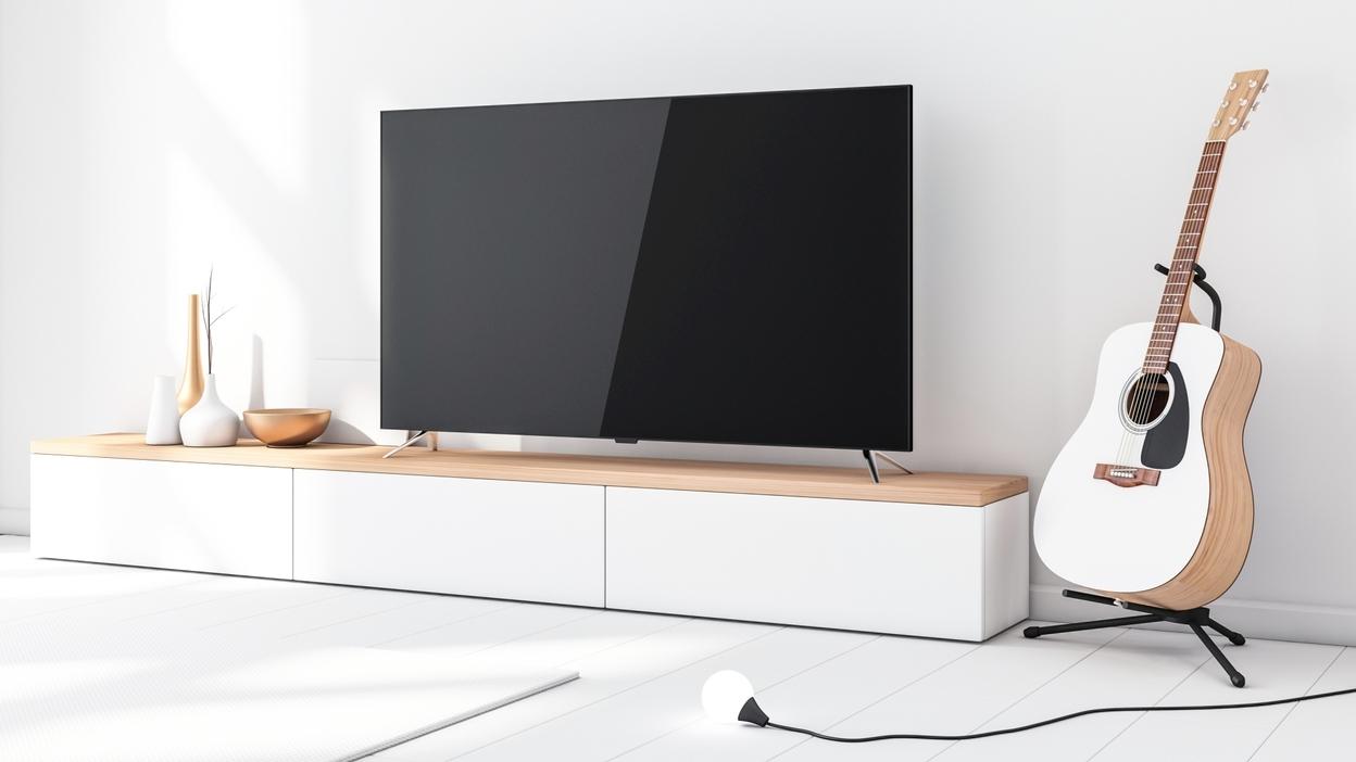 TV-Sideboard weiß mit Holz